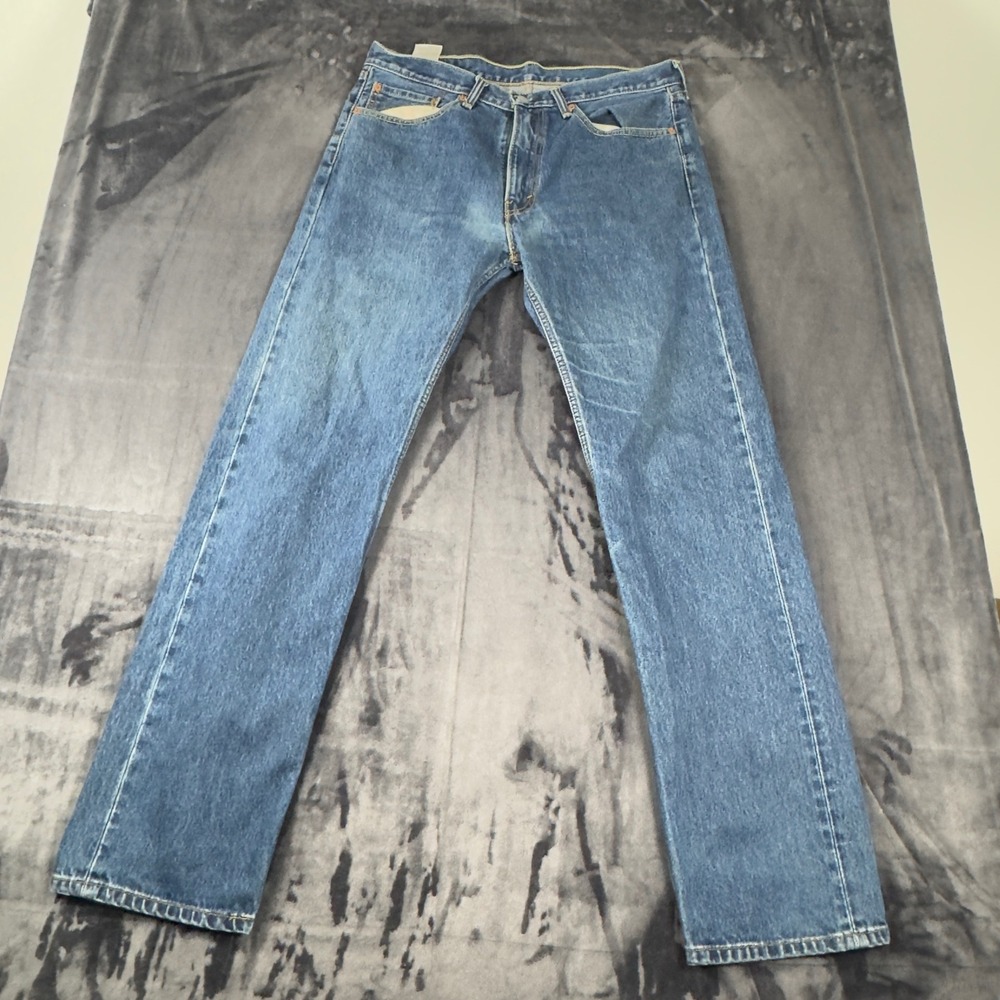 Levi 505 Regular Fit Jeans Mens 36x36 Blue Straight Leg Denim 00505-4886‎